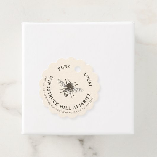 Label van ivoor honingbijen, gebrand (In situ)
