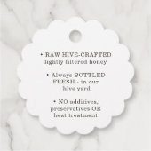 Label van ivoor honingbijen, gebrand (Achterkant)