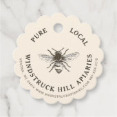 Label van ivoor honingbijen, gebrand (Voorkant)
