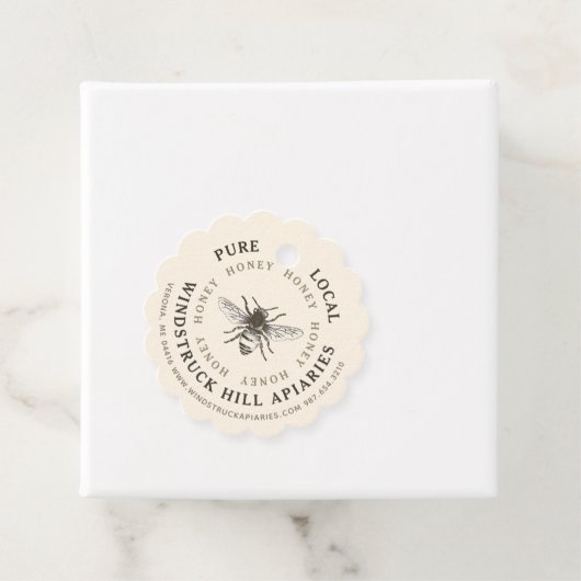 Label van ivoor honingbijen, gebrand (In situ)