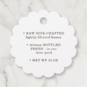 Label van ivoor honingbijen, gebrand (Achterkant)