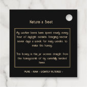 Label van koninginnenhoninggoud  bijenetiket (Achterkant)