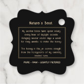 Label van koninginnenhoninggoud bijenetiket (Achterkant)