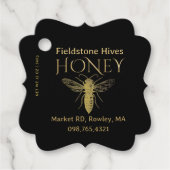 Label van koninginnenhoninggoud bijenetiket (Voorkant)