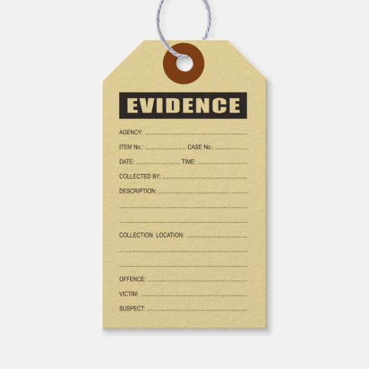 Label van misdaadbewijs cadeaulabel (Voorkant)