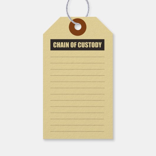 Label van misdaadbewijs cadeaulabel (Achterkant)