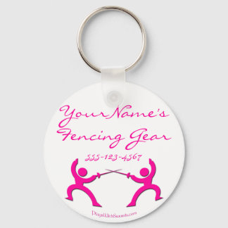 label van  omheining - roze sleutelhanger
