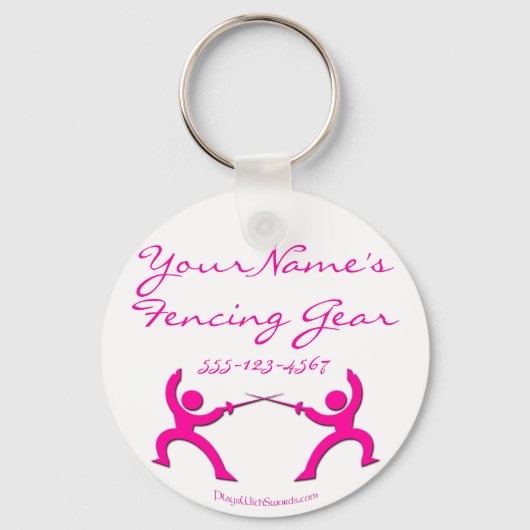 label van omheining - roze sleutelhanger (Voorkant)
