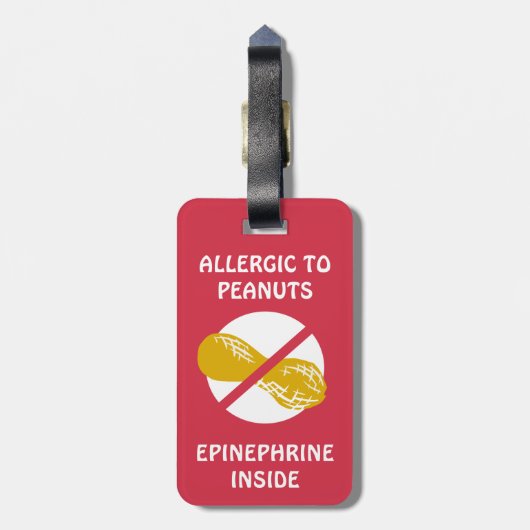 Label van panut Allergy Alert Bumble Bee. Bagagelabel (Achterkant verticaal)