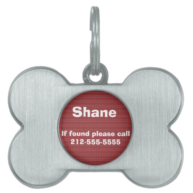 Label van Plaid Dog Huisdieren Naamplaatje (voorkant)