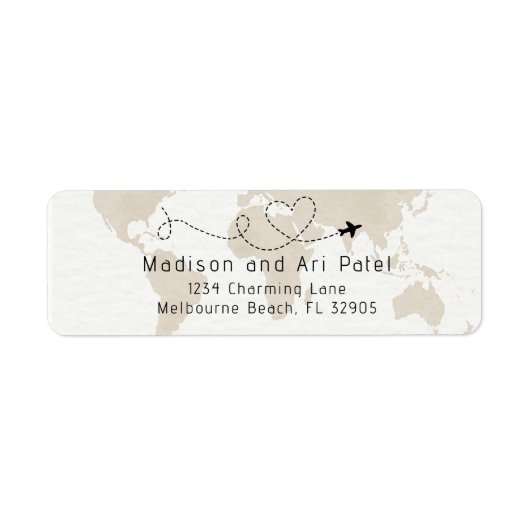 label van retour-Baby shower van de reis (Voorkant)