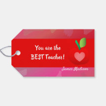 Label van rode appel van leraar