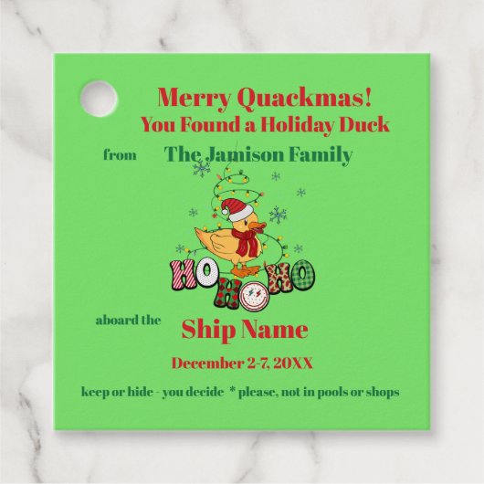 Label van Vakantiedruiswagen (Voorkant)