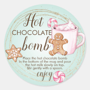 Label van warme chocoladebom