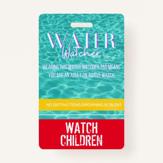 Label van waterwaterkering voor pools/strand/water badge (Voorkant)