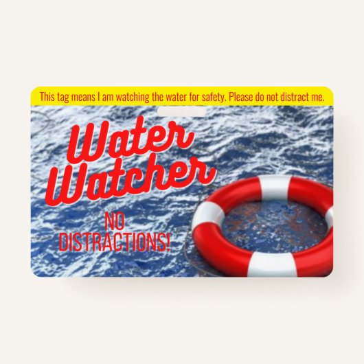 Label van waterwaterkering voor pools/strand/water badge (Voorkant)