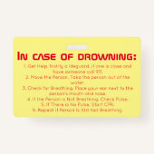 Label van waterwaterkering voor pools/strand/water badge (Achterkant)