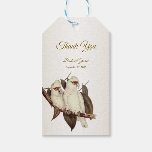 Label van White Birds Wedding Gift Cadeaulabel (Voorkant)