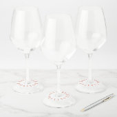 Label van wijnglas - Rode snoeprietjes (Set)