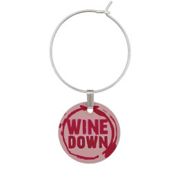 label van "Wine Down"-wijn Wijnglashanger