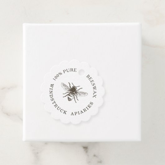 Label van witte honingbijen, gescand Apiary Produc (In situ)