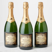 label – Verjaardagsbash in oude wijnstijl Sparkling Wijnetiket (Flessen)