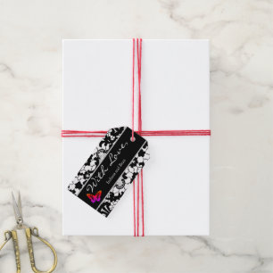 Label VERPLICHTEN MET VERLIES ANTIEK LACE NAAM DOU Cadeaulabel
