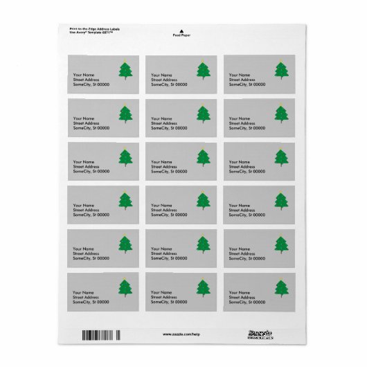 Label - Versierde boom (Full Sheet)