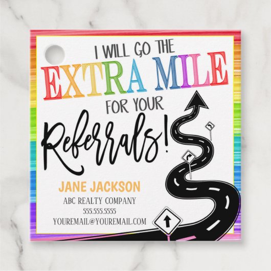 Label verwijzingsmarketingcadeaus (Voorkant)