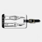 Label Vintage illustratie afvoergereedschap Bagagelabel (Voorkant horizontaal)