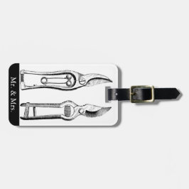 Label Vintage illustratie afvoergereedschap Bagagelabel