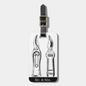 Label Vintage illustratie afvoergereedschap Bagagelabel (Voorkant verticaal)