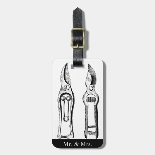 Label Vintage illustratie afvoergereedschap Bagagelabel (Voorkant verticaal)