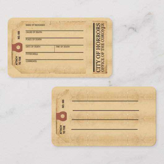 Label visitekaartje (Voorkant / Achterkant)