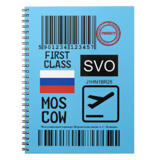 Label vliegreizen Moskou Notitieboek