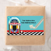 Label voor 50's Sock Hop Dans Jukebox Feestpakket (Insitu)