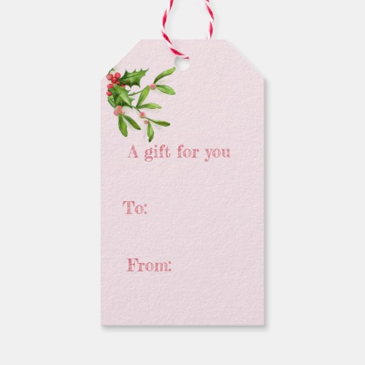  Label voor agenda en Holly Gift Cadeaulabel (Achterkant)