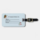 Label voor bagage met bloementuin bagagelabel (Voorkant horizontaal)