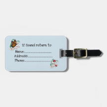 Label voor bagage met bloementuin