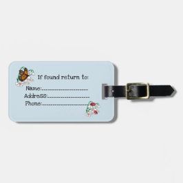 Label voor bagage met bloementuin bagagelabel