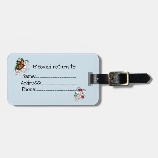 Label voor bagage met bloementuin bagagelabel (Voorkant horizontaal)