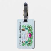 Label voor bagage met bloementuin bagagelabel (Achterkant verticaal)