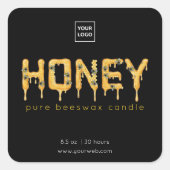 Label voor bijenwas kaars 'Honey Drip' (Voorkant)