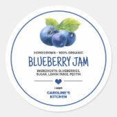 Label voor blauwebesconserveringsglas (Voorkant)