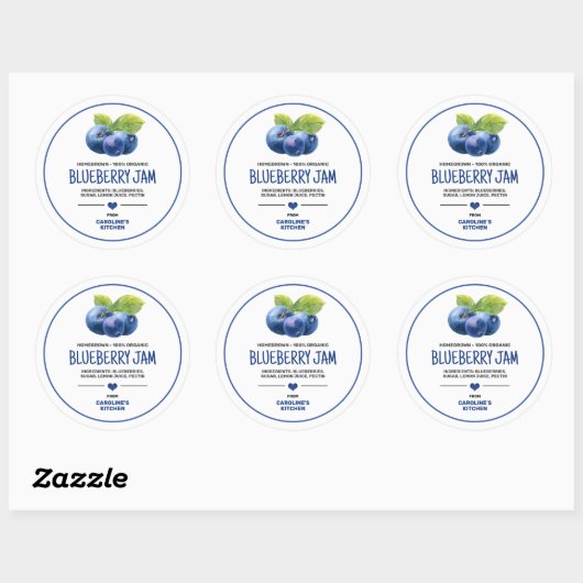 Label voor blauwebesconserveringsglas (Vel)