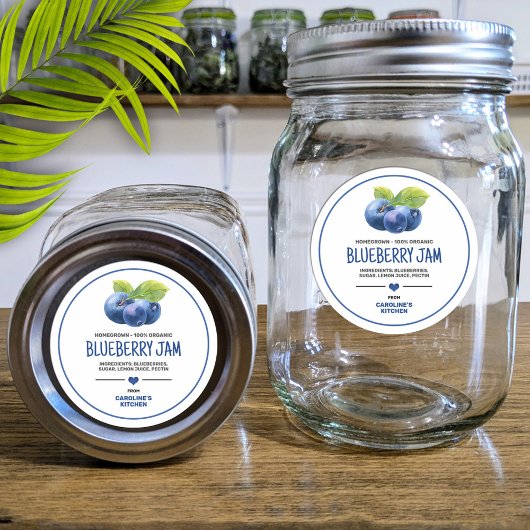 Label voor blauwebesconserveringsglas