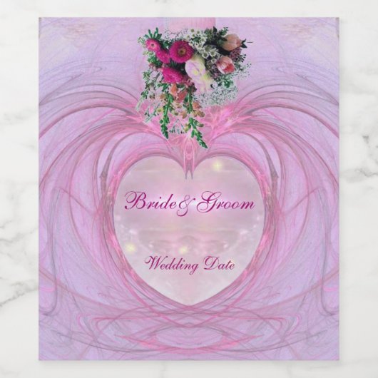 Label voor bruiloft wijn etiket (Enkel label)