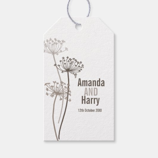 Label voor bruine bruine bruine bruine bruiloft cadeaulabel (Voorkant)