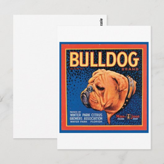 label voor bulledog-merk briefkaart (Voorkant / Achterkant)