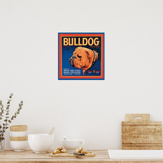  label voor bulledog-merk poster (Keuken)